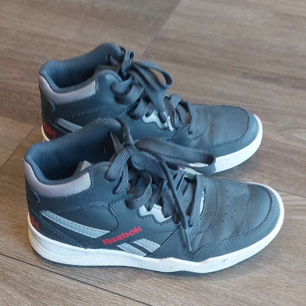 Reebok Charcoal and White High-Top Sneakers For Kids
